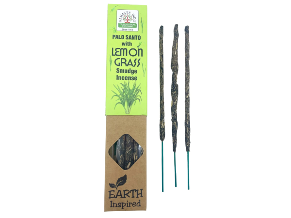 kologiški rankų darbo smilkalai Smudge Lemon Grass pakuotėje.